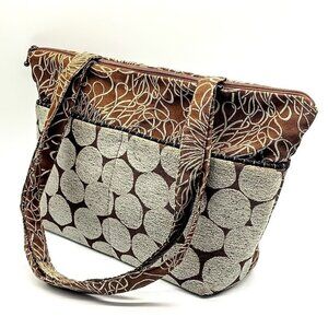 Handmade Maruca Circle Print Double Strap Shoulder Bag NWOT